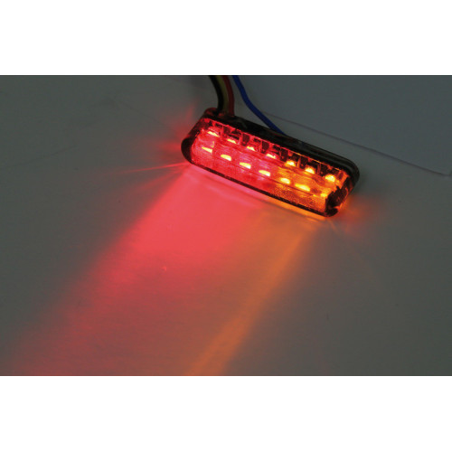 Piloto trasero/intermitente LED HIGHSIDER smart Shorty 3in1 - cristal ahumado - homologado E - Pareja