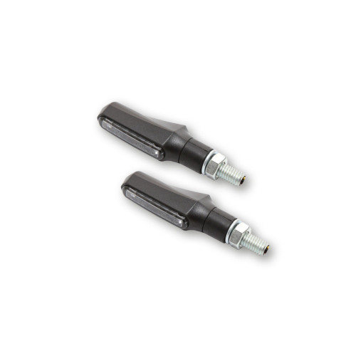 Piloto trasero/intermitente LED HIGHSIDER smart Shorty Fin 3in1 - cristal ahumado - homologado E - Pareja