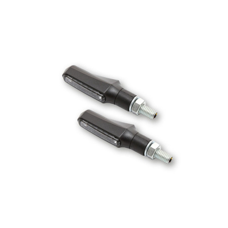 Piloto trasero/intermitente LED HIGHSIDER smart Shorty Fin 3in1 - cristal ahumado - homologado E - Pareja