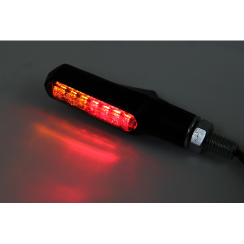 Piloto trasero/intermitente LED HIGHSIDER smart Shorty Fin 3in1 - cristal ahumado - homologado E - Pareja