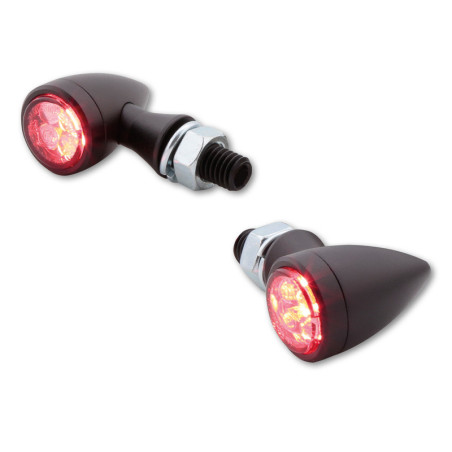 Piloto trasero/intermitente LED HIGHSIDER smart Sixteen Bullet 3in1 - cristal ahumado - homologado E - Pareja