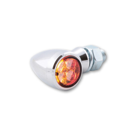 Piloto trasero/intermitente LED HIGHSIDER smart Sixteen Bullet 3in1 - cristal ahumado - homologado E - Pareja