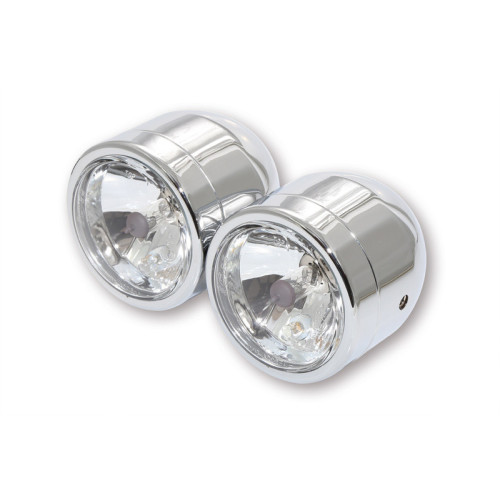 Set de doble faro de largo alcance HIGHSIDER smart, cromado (3-1/2")