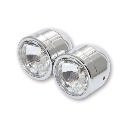 Set de doble faro de largo alcance HIGHSIDER smart, cromado (3-1/2")