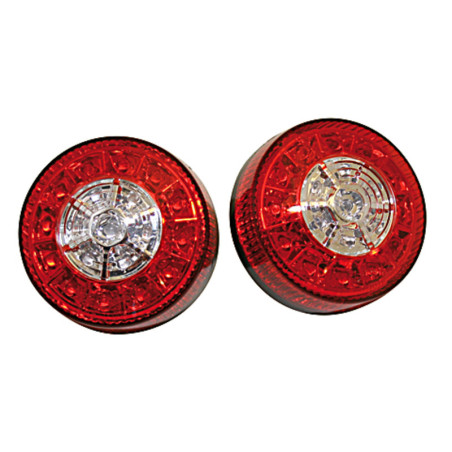 Piloto trasero/intermitente LED HIGHSIDER smart 3in1 para ATV - cristal rojo - homologado E - Pareja