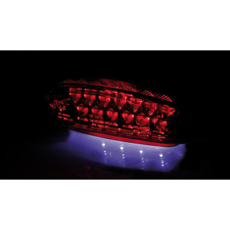Piloto trasero LED HIGHSIDER smart Monster - cristal rojo - homologado E - 1 pieza