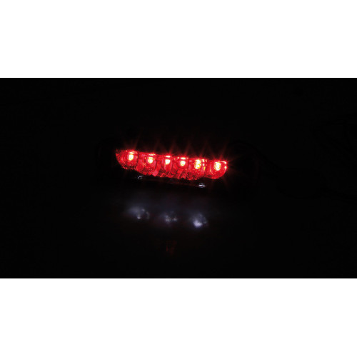 Piloto trasero LED HIGHSIDER smart - cristal transparente - homologado E - 1 pieza