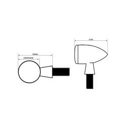 Intermitente HIGHSIDER smart Arrow Mini - cristal naranja - homologado E - Pareja 2