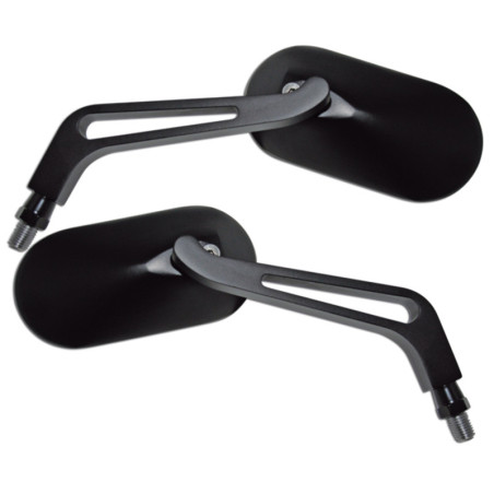 Retrovisor de manillar HIGHSIDER smart - oval - negro - Pareja