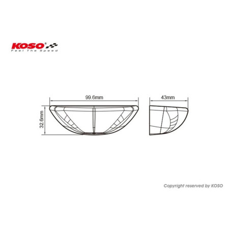 Piloto trasero LED KOSO - rojo
