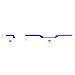 Manillar HIGHSIDER pro Superbike AN1 7/8 Inch - aluminio - plata 2