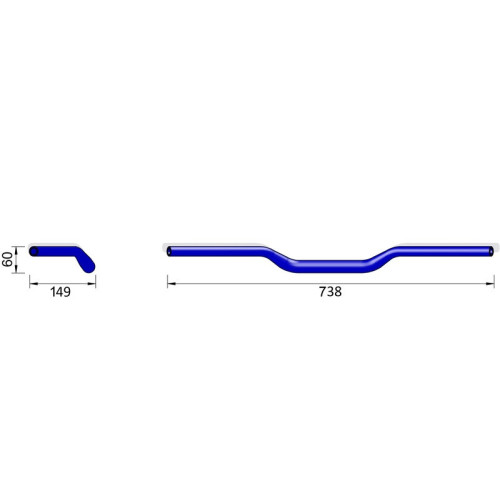 Manillar HIGHSIDER pro X-Bar Superbike Flat XN1 1 1/8 Inch - aluminio - negro