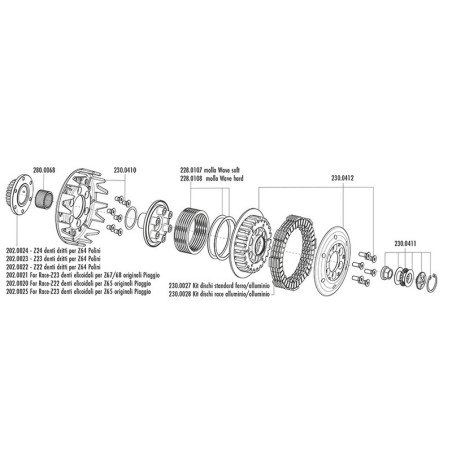 Embrague POLINI HT for Race - 23 dientes helicoidales