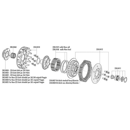 Embrague POLINI HT for Race - 22 dientes helicoidales