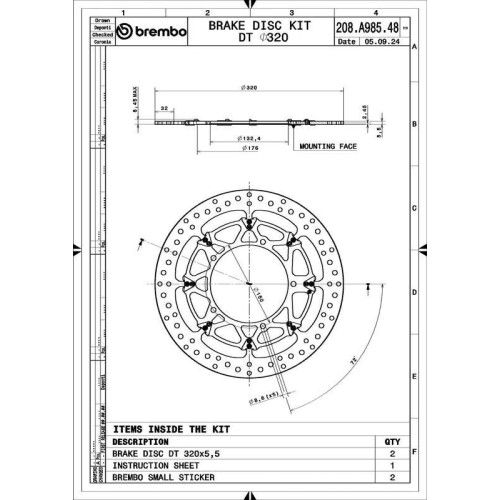 Juego de discos de freno BREMBO UPGRADE T-Drive redondo flotante - pareja