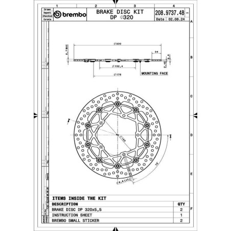 Juego de discos de freno BREMBO UPGRADE Supersport redondo flotante - pareja