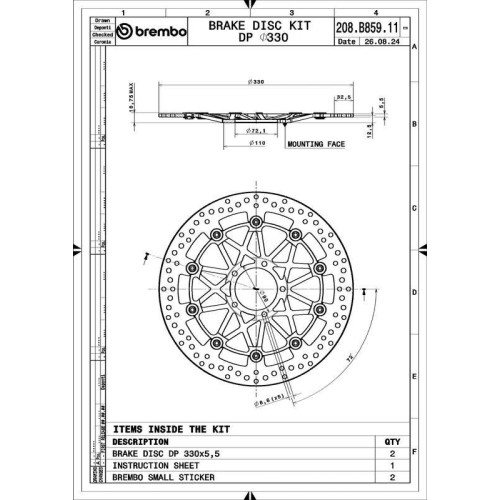 Juego de discos de freno BREMBO UPGRADE Supersport redondo flotante - pareja