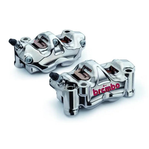 Pinzas BREMBO UPGRADE GP4RX (mecanizadas CNC niquelado) - 100 mm (con pastillas)