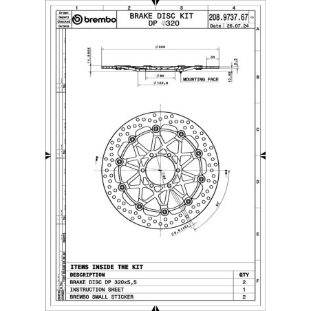 Juego de discos de freno BREMBO UPGRADE Supersport redondo flotante - pareja