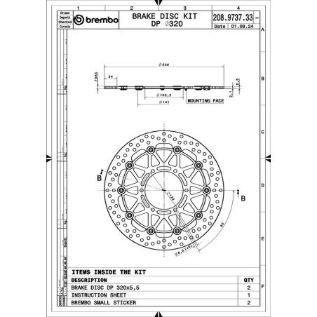 Juego de discos de freno BREMBO UPGRADE Supersport redondo flotante - pareja