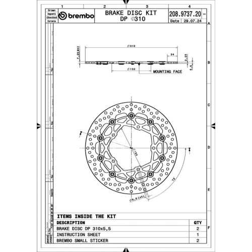 Juego de discos de freno BREMBO UPGRADE Supersport redondo flotante - pareja
