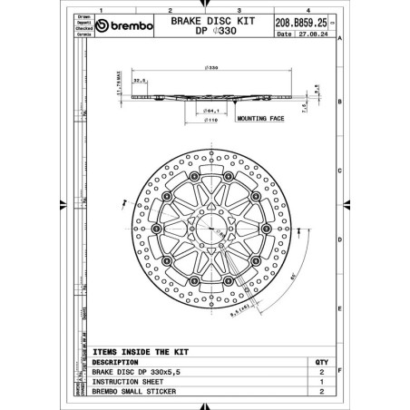 Juego de discos de freno BREMBO UPGRADE Supersport redondo flotante - pareja