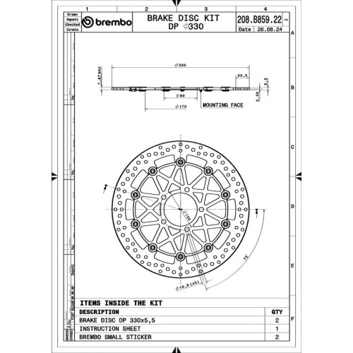 Juego de discos de freno BREMBO UPGRADE Supersport redondo flotante - pareja
