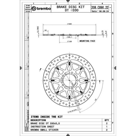 Juego de discos de freno BREMBO UPGRADE T-Drive redondo flotante - pareja