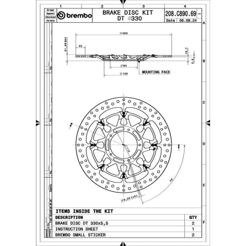 Juego de discos de freno BREMBO UPGRADE T-Drive redondo flotante - pareja