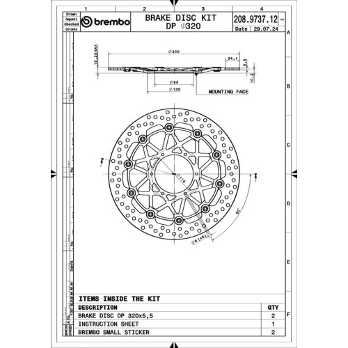 Juego de discos de freno BREMBO UPGRADE Supersport redondo flotante - pareja