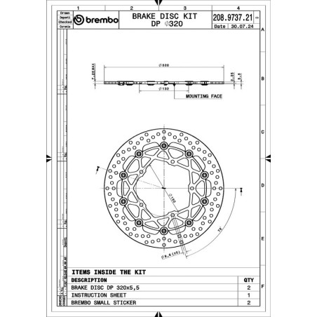 Juego de discos de freno BREMBO UPGRADE Supersport redondo flotante - pareja