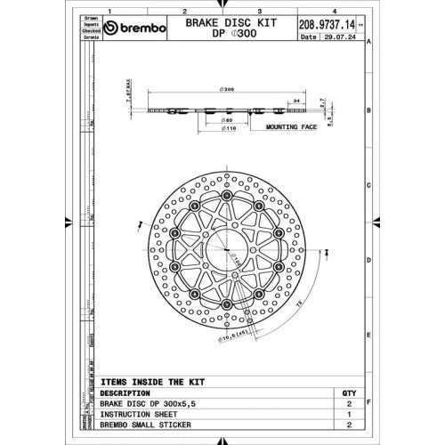 Juego de discos de freno BREMBO UPGRADE Supersport redondo flotante - pareja