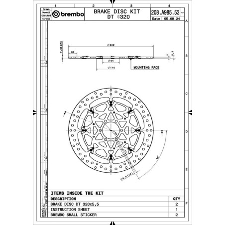 Juego de discos de freno BREMBO UPGRADE T-Drive redondo flotante - pareja