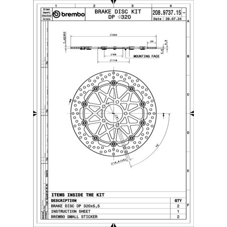 Juego de discos de freno BREMBO UPGRADE Supersport redondo flotante - pareja