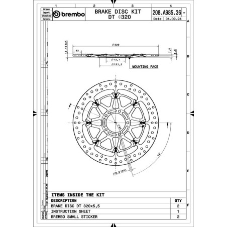 Discos de freno BREMBO UPGRADE T-DRIVE - 208A98536 - Pareja