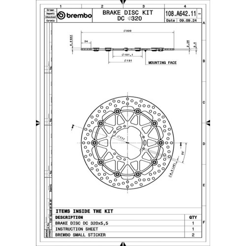 Disco de freno BREMBO UPGRADE SUPERMOTO - 108A64211