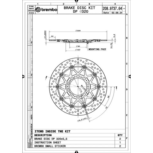 Juego de discos de freno BREMBO UPGRADE Supersport redondo flotante - pareja