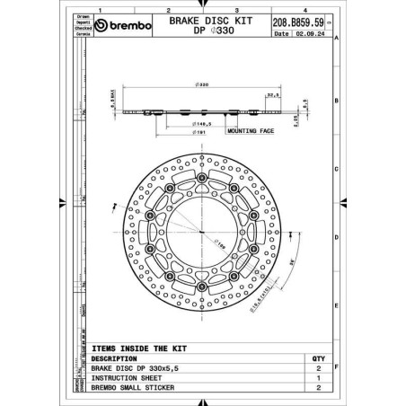 Discos de freno BREMBO UPGRADE SUPERSPORT - 208B85959 - Pareja