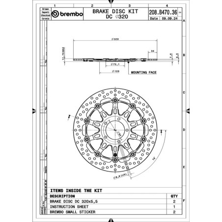 Discos de freno BREMBO UPGRADE THE GROOVE - 208B47036 - Pareja
