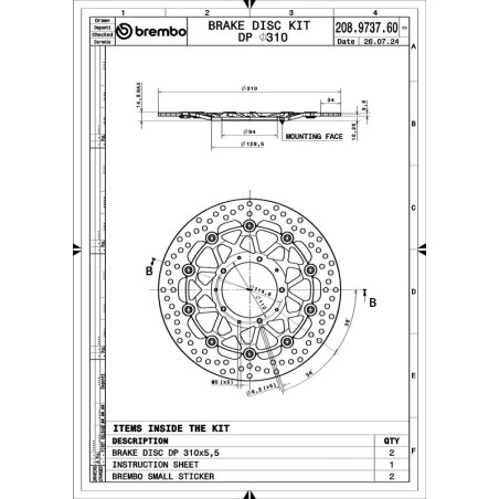 Juego de discos de freno BREMBO UPGRADE Supersport redondo flotante - pareja