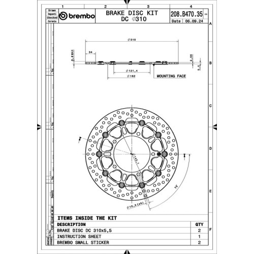 Discos de freno BREMBO UPGRADE THE GROOVE - 208B47035 - Pareja