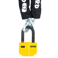 Candado con alarma OXFORD Boss Alarm 14mm x 12 mm + Cadena 1,2 m - Certificado Sold Secure Gold / FG SBSC
