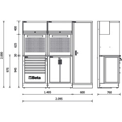 Combinación de mobiliario BETA para taller RSC50 2.0 con 223 herramientas 2