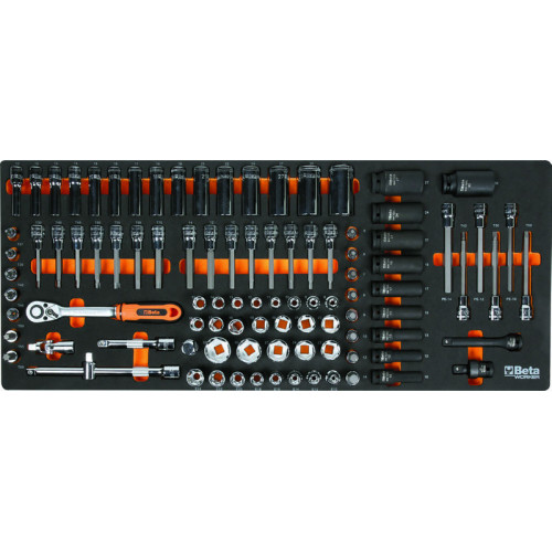 Cajonera móvil BETA RSC24AXLP/7 con 7 cajones + juego de 418 herramientas ¼’’ y ½’’
