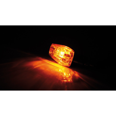 HIGHSIDER smart IMOLA 1 Bulb Mini Indicator Body Black / Lens Orange (Pair), Front & Rear