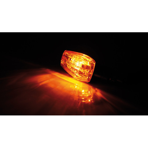 HIGHSIDER smart IMOLA 1 Bulb Mini Indicator Body Black / Lens Orange (Pair), Front & Rear