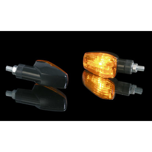 HIGHSIDER smart IMOLA 1 Bulb Mini Indicator Body Black / Lens Orange (Pair), Front & Rear