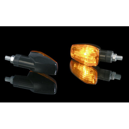 HIGHSIDER smart IMOLA 1 Bulb Mini Indicator Body Black / Lens Orange (Pair), Front & Rear