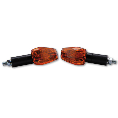 HIGHSIDER smart IMOLA 1 Bulb Mini Indicator Body Black / Lens Orange (Pair), Front & Rear