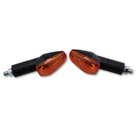 HIGHSIDER smart IMOLA 1 Bulb Mini Indicator Body Black / Lens Orange (Pair), Front & Rear